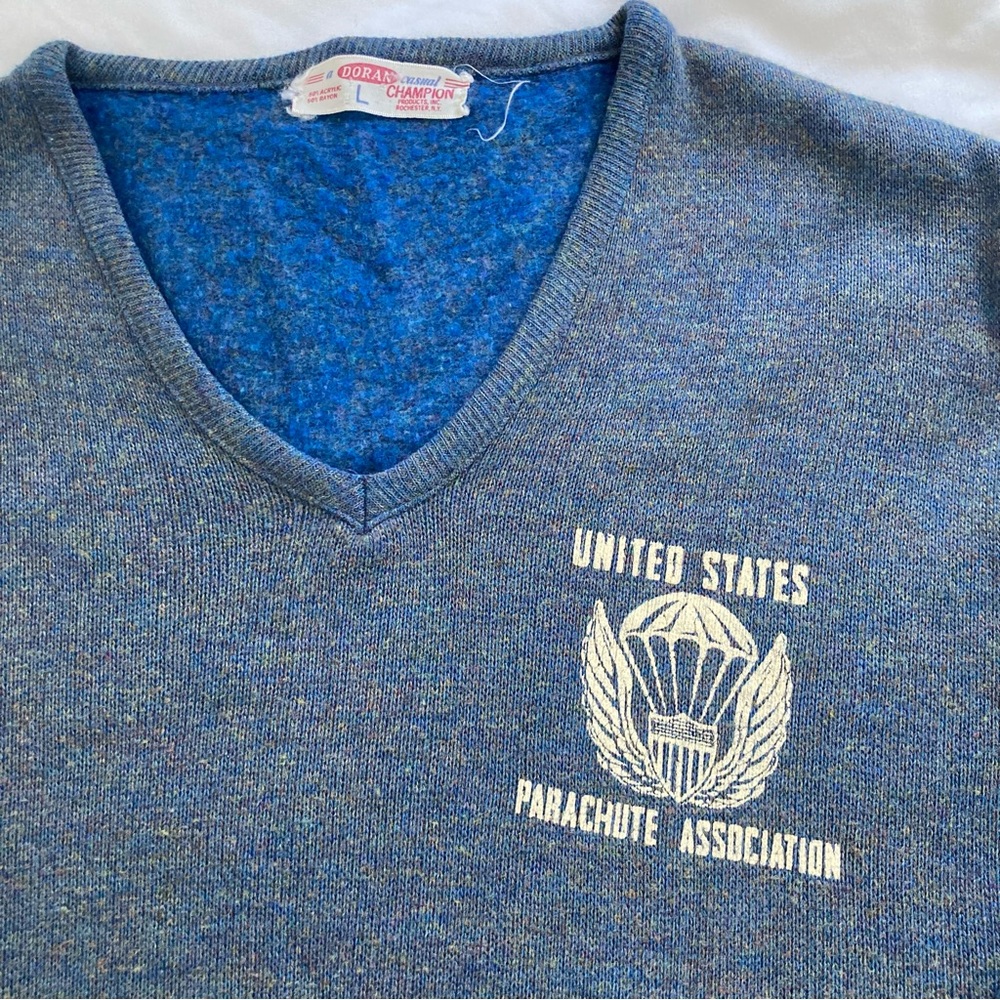 Vintage 60s 70s Doran Champion US Parachute Association sweatshirt women’s L